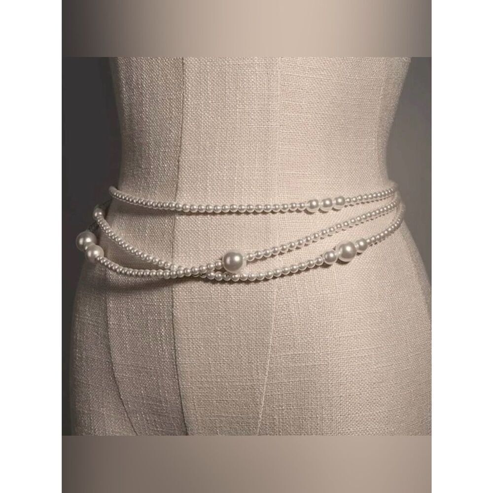 Classic Pearl Multi-Strand Waist Belt A1932